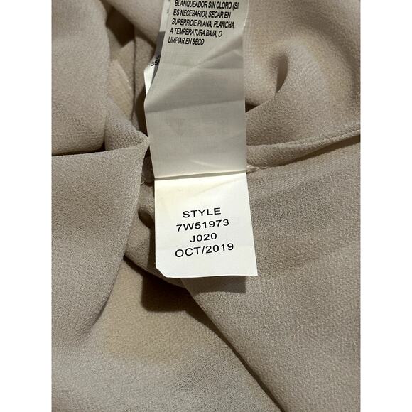 Lucky Brand Women's Sz Large V Neck Knit Metallic Champagne Sweater Ivory Lined - Picture 8 of 9